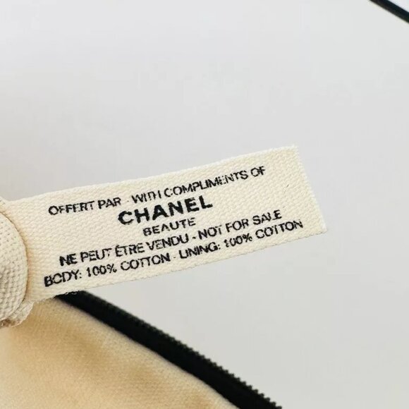 Chanel Beauty Beige Linen Pouch Cosmetic Bag with Mirror - Picture 2 of 5